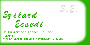 szilard ecsedi business card