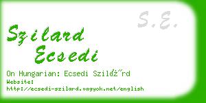 szilard ecsedi business card